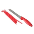 thumbnail image 2 of Mainstays 8" Serrated Stainless Steel Kitchen Bread Knife Red with Sheath, 2 of 7