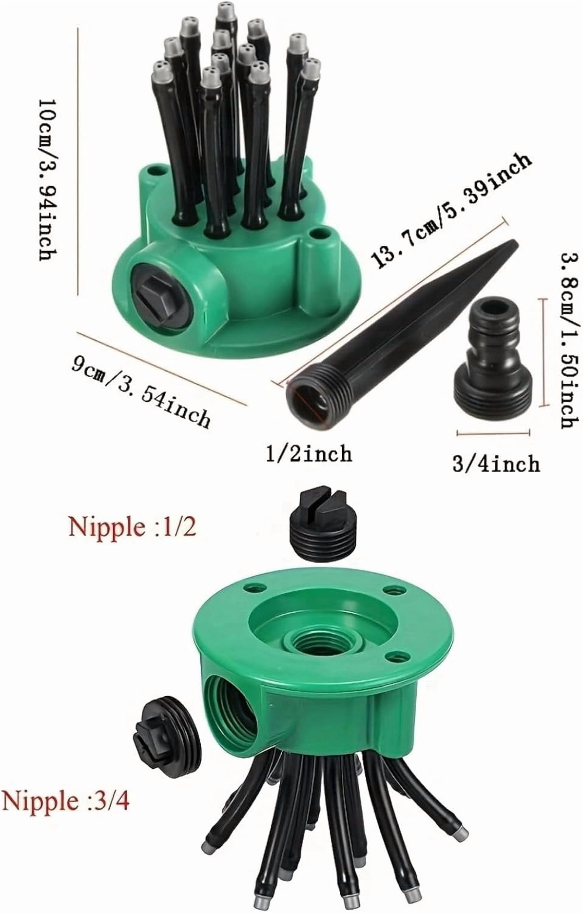 360° Coverage Precision Garden Irrigation Sprinkler, Sprinklers for Yard, Lawn Sprinkler Large Area Coverage, Adjustable Water Saving System with Heavy Duty Spike Base for Grass (2pcs)