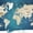 Cobalt World Map, variant on Elephant Stock Cobalt World Map Wall Art - Horizontal Multi Panel Canvas - Living Room Wall Decor - Map Multi Panel - Blue And Beige Decor - 74" x 48"