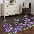 thumbnail image 3 of Purple Flowers Area Rugs 2.7'x5', Washable Small Throw Rugs for Kitchen Bedroom, Butterfly Spring Floral Wooden Farmhouse Indoor Outdoor Rug Non-Slip Low Pile Carpet Runner Reversible Floor Mats, 3 of 8