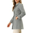 thumbnail image 4 of Unique Bargains Women's Single Breasted Long Outwear Winter Coat S Grey, 4 of 6