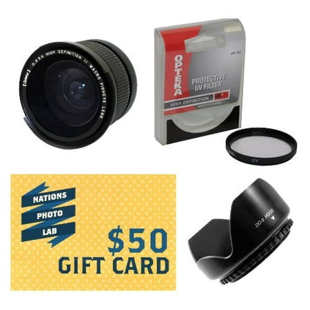G15 Lens (Opteka .35x High Definition II Super Wide Angle Panoramic Macro Fisheye Lens for Canon PowerShot G15 G16 Digital Camera With UV Filter Includes Tube Adapter for Canon LA-DC58L)
