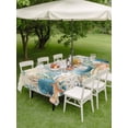 thumbnail image 3 of Outdoor Tablecloth with Umbrella Hole and Zipper, Teal Blue Coastal Rectangle Table Cloth 60x84 Inch Waterproof Tablecloth, Summer Beach Starfish Shell Coral Nautical Retro Picnic Table Cover, 3 of 7