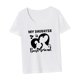 thumbnail image 1 of Camiseta para mujer Camiseta básica Moda Streetwear Camisa de cuello redondo para viajes de vacaciones SG, 1 of 10