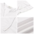 thumbnail image 6 of UVN Summer Blouse for Women Ruffle Short Sleeve Shirts V Neck Button Down Elegant Ladies Tops, 6 of 9