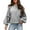 Grey, variant on Baqcunre Sweaters For Women Women's 2023 Long Sleeve Crewneck Sweater Casual Solid Color Ribbed Hem Knitwear Pullover Cropped Crewneck Sweatshirts Womens Fall Tops Black L
