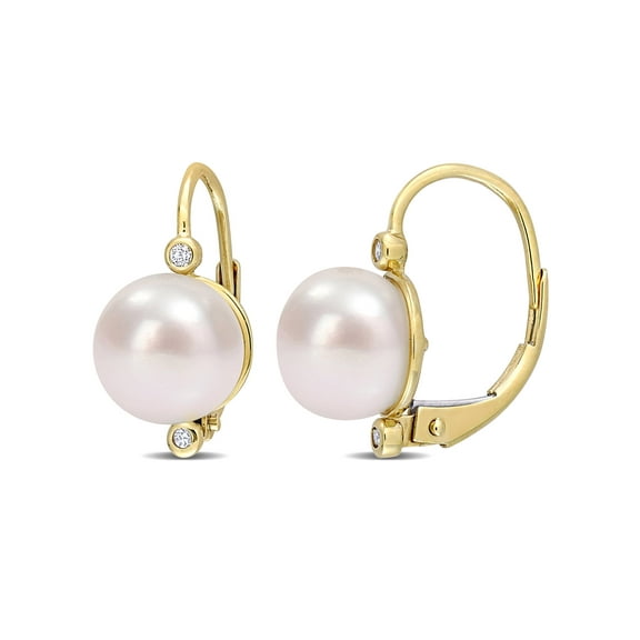 Everly Women's Cultured Pearl 10k Yellow Gold Earrings