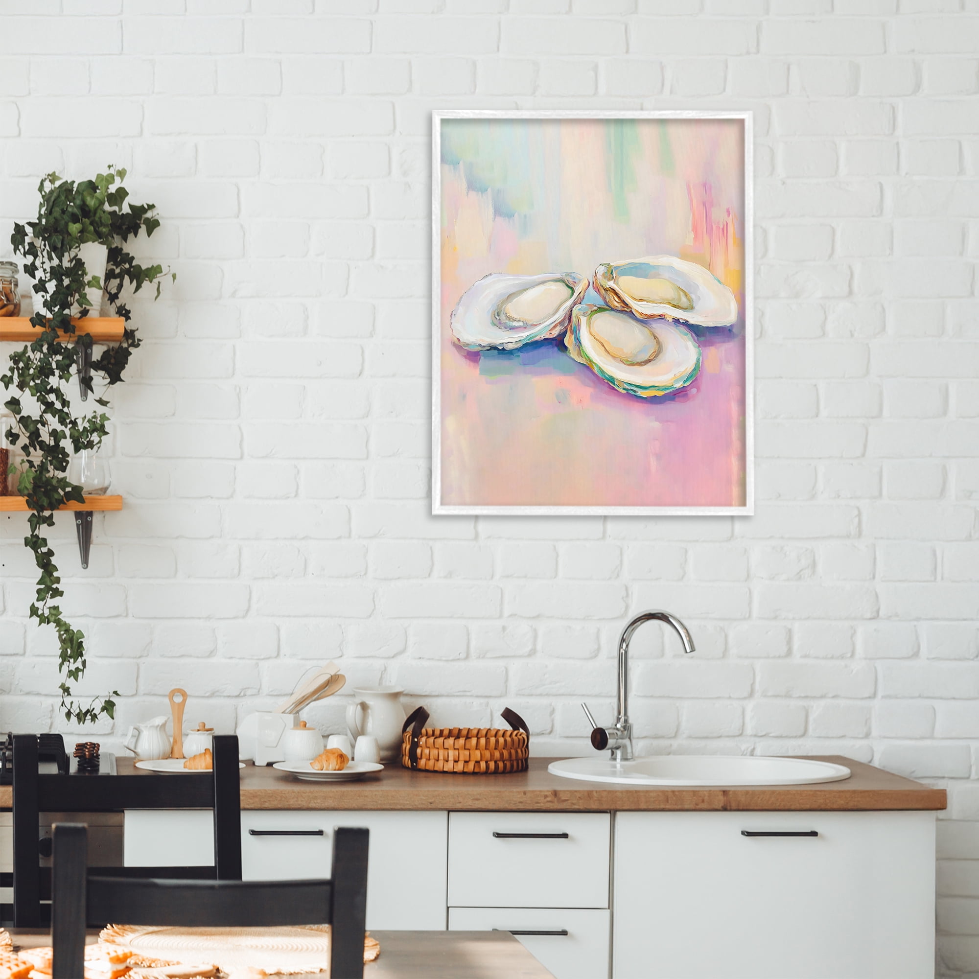 Stupell Industries Pastel Oysters Harmony White Framed Giclee Art, design by The Prints Vibe