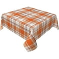 thumbnail image 2 of Nappe Carrée à Carreaux d'Automne 60x60 Pouces Orange Brûlé à Carreaux Buffalo Nappe d'Automne Récolte Action de Grâce Fêtes Couvre-Table Polyester Nappes Intérieures Extérieures pour Cuisine Salle à Manger Fête, 2 of 7