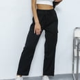 thumbnail image 3 of Bigersell Cute Distressed Pants Full Length Women's Casual Loose Overalls Black Pocket Straight Leg Pants Ladies Loose Boyfriend Overall Jeans, 3 of 6