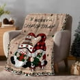 thumbnail image 2 of Merry Christmas Flannel Blanket for Bed,Travel and Camping, Winter Xmas Dwarfs Poinsettia Red Green Wooden Super Soft Cozy Blanket for All Seasons 50"x80", 2 of 9