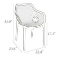 thumbnail image 7 of Luxury Commercial Living 32.25" Orange Outdoor Patio Dining Arm Chair - Extra Large, 7 of 7