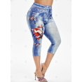 thumbnail image 2 of Más el tamaño de la bandera americana de la mariposa 3D Imprimir recortada Jeggings Rosegal Leggings de talla grande, 2 of 5