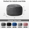 thumbnail image 3 of Kromax 3.5 Foot Bean Bag Chair for Adults and Teens, Ideal  Beanbag for Living Room, Bedroom, Dorm, Soft Velvet Washable Cover, Dark Grey, 3 of 7