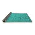 thumbnail image 2 of Ahgly Company Indoor Round Oriental Turquoise Blue Industrial Area Rugs, 3' Round, 2 of 4