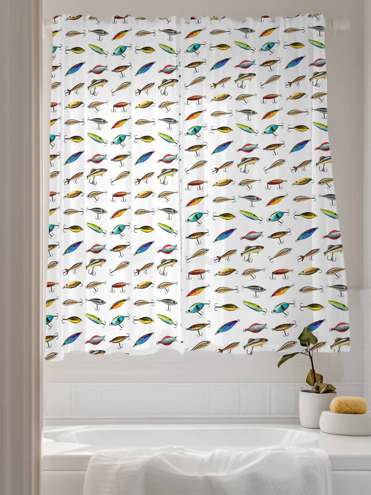 drapes with fish hooks Manfei Fishing Hook Curtains Blackout,Rustic Lake House Elk Deer Antler Window Drapes,Vintage American Flag Fisherman Adventure Window Treatment Grommet Top 2 Panels Decor,52Wx96L : Home & Kitchen Shades of blue Modern Coastal Blue Artist Designed