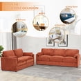 thumbnail image 5 of FamiTOP Chenille 69” Love Seat & 89” 3-Seat Sofa w/Thick Seat & Backrest Cushions, Modern Couch Set with Soft Pillows, Upholstered 3 Seat & 2 Seat Sofa w/Sturdy Frame for Office, Living Room, Orange, 5 of 7