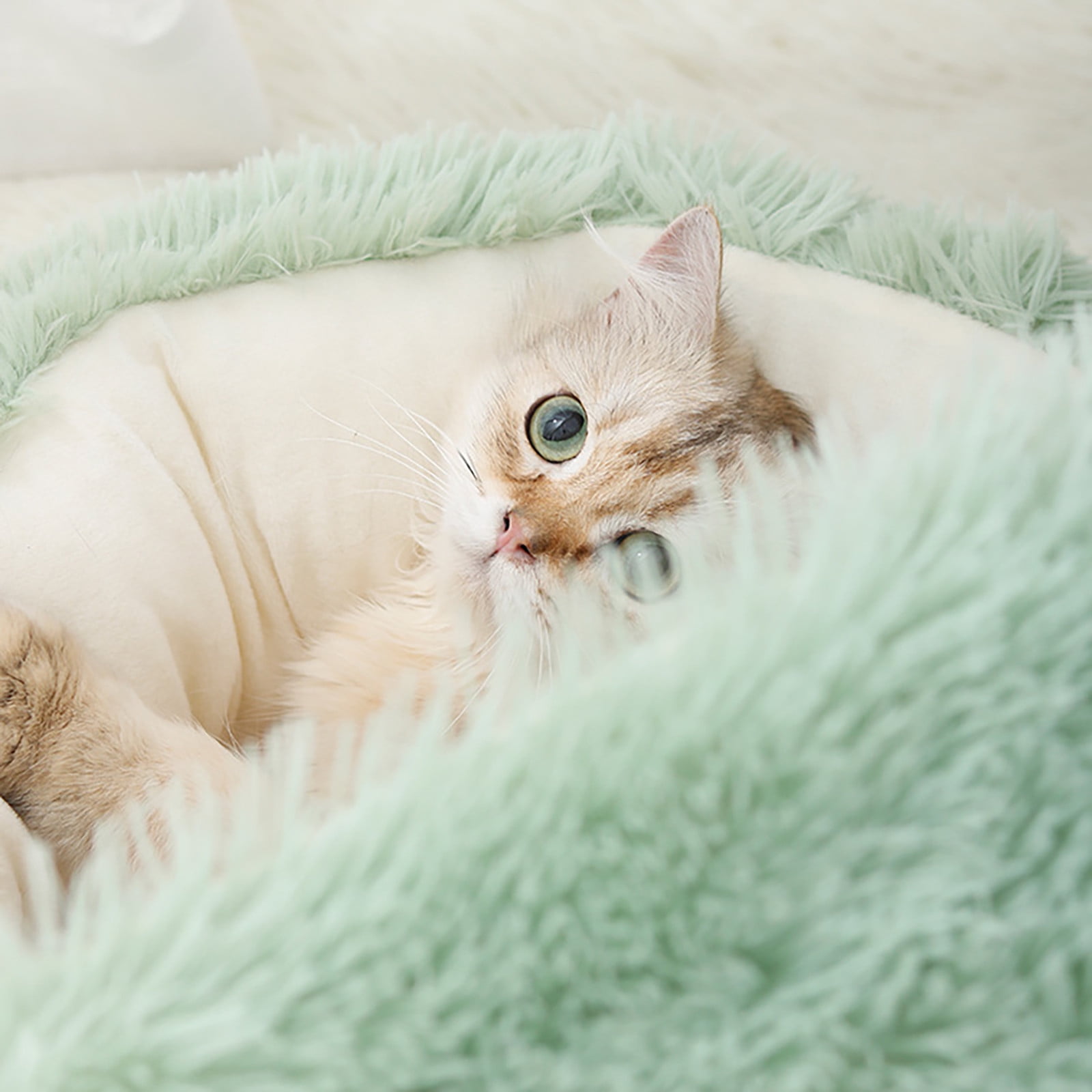 Viflosae Puppy Bed Dog Beds Large Sized Dog Round Dog Bed Winter Plush Sleeping Bag Calming Pet Bed Soft Warm Nest for Small Pets Cats Dogs Cozy Relaxation Mattress