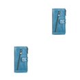 thumbnail image 1 of Jumpingount Cartera de mujer Cremallera Color sólido Rectangular Carpeta de fotos Compartimiento de efectivo Monedero Notecase Regalo de Azul claro 2Conjunto, 1 of 6