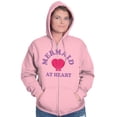 thumbnail image 3 of Mermaid Lovers Cute Seashell Heart Zip Hoodie Sweatshirt Women Brisco Brands 5X, 3 of 6