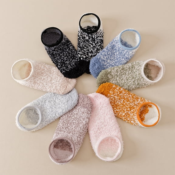 Fabrcox Fuzzy Slipper Socks Unisex Thicken Plush Non Slip Winter Warm Casual Indoor Loungewear Floor Socks for Home Sleeping