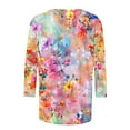 thumbnail image 5 of VOONCAS Womens Tops 3/4 Sleeve Print Fall Winter Crew Neck Casual Multicolor Going Out Tops for Women Size 4XL, 5 of 5
