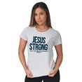 thumbnail image 3 of Jesus Strong Philippians 4:13 Bible Womens Slim Fit Graphic Tee Brisco Brands M, 3 of 4