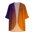 thumbnail image 5 of Sakmal Womens Coats Cover-Up Lightweight Orange Long Sleeve Sleeve Flowy Cardigan Chiffon Gradient Jackets for Women, 5 of 5