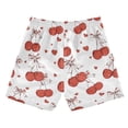 thumbnail image 2 of Red Cherry Bows Pattern Swim Trunks Quick Dry Beach Pool Board Shorts Lightweight Stylish Print Sizes 2T to XL, 2 of 8