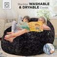 thumbnail image 5 of CordaRoy's Faux Fur Convertible Bean Bag Chair, Queen Classic, Black, 5 of 10