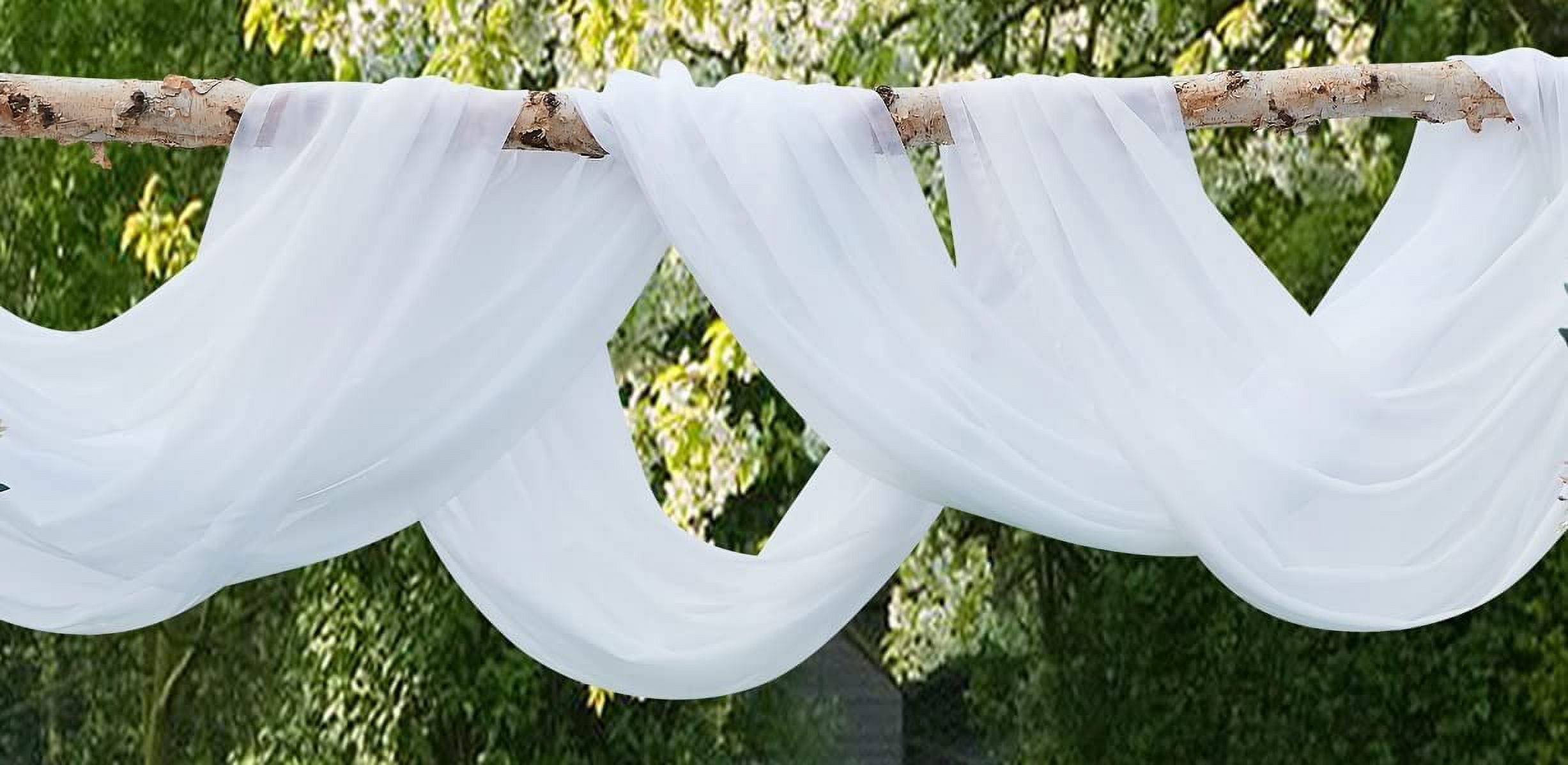 Warm Home Designs 55 Inches Wide x 10 Yard Long White Sheer Bulk Fabric for Wedding Arch Decorations or Crafts. AF WHITE 360