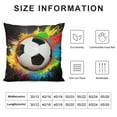 thumbnail image 5 of JRXY Pack of  Decorative Pillow Covers,  for Sofa Farmhouse Home Decor, Splash Ink Art Sport Football Soccer Ball White, 5 of 5