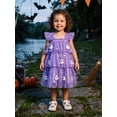 thumbnail image 5 of Svuitmsl Toddler Baby Girl Halloween Dress Outfit Flying Sleeve 3D Pumpkin Ghost Decor Shinny Star Tutu Tulle Dress Little Girls Summer Fall Cake Smash Party Dress, 5 of 9