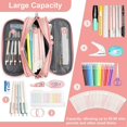 thumbnail image 3 of Pencil Pouch Capacity Pen Holder 3 Compartments School Stationery Makeup Bag Organizer Gift For College Office Students Girl Boy Adult Teen, 3 of 5