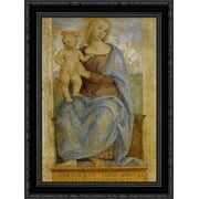 Madonna with Child. Oratory of Annunciation 20x24 Black Ornate Wood Framed Canvas Art by Perugino, Pietro