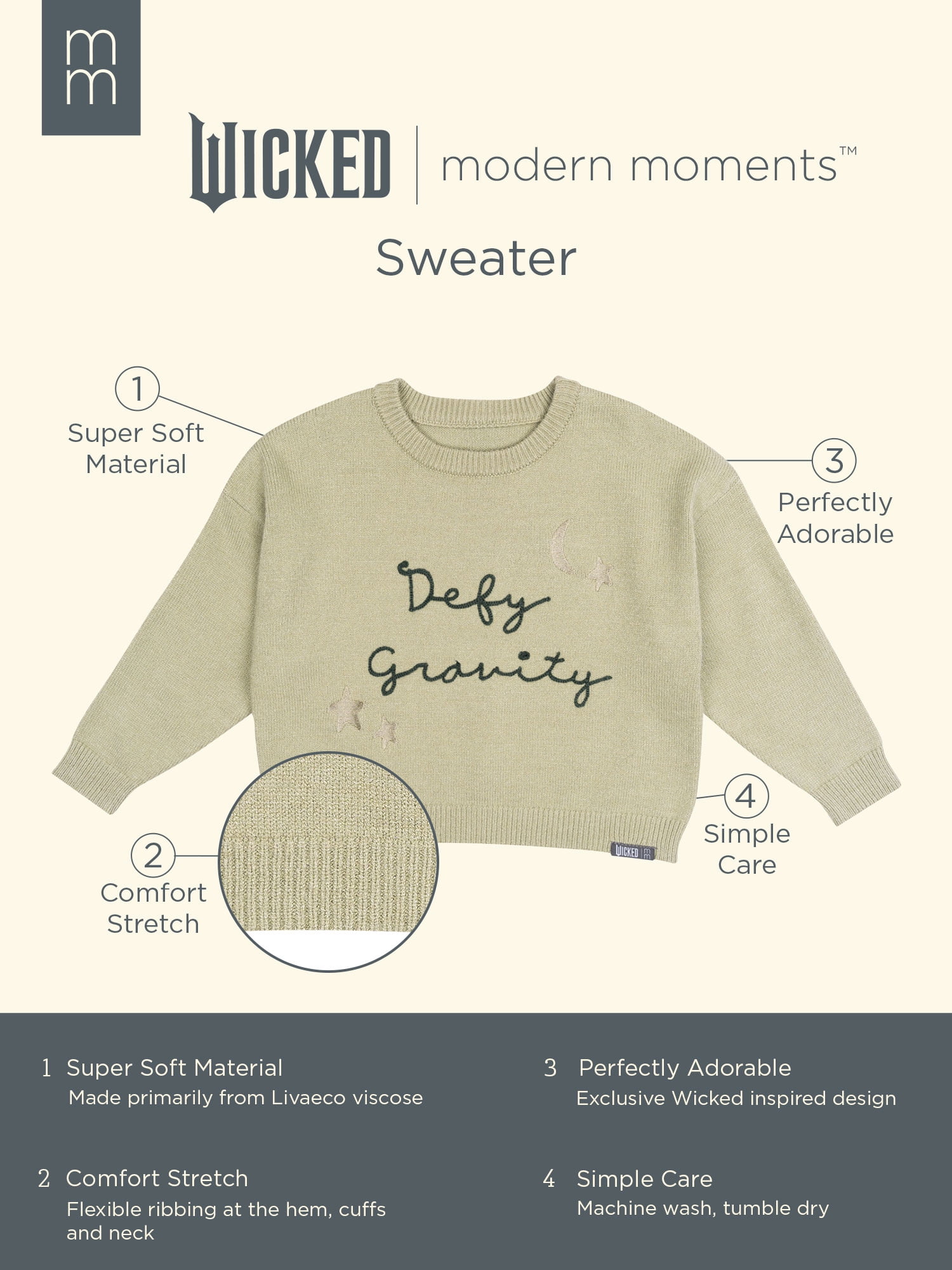 Modern Moments Toddler Girl Wicked Sweater, Sizes 12 Months - 5T