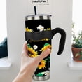 thumbnail image 3 of 40 oz Tumbler with Handle and Straw Leak Proof 40 oz Sunflower Cup Insulated Stainless Steel Coffee Travel Mug 40oz Sunflower Slim Tumbler with Handle Sunflower Gift for Women, 3 of 6
