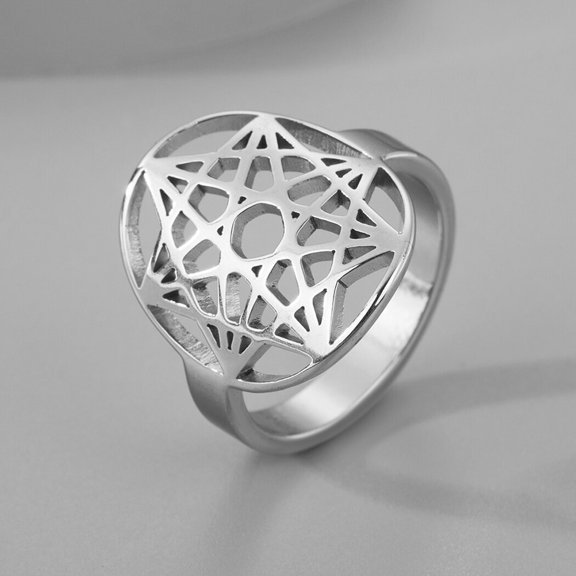 Heptagram Ring Stainless Steel Wedding Commemorative Romantic Jewelry