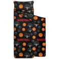thumbnail image 2 of Basketball and Hoop Black Pattern Teens Toddler Nap Mat with Pillow, Sleeping Mat Bag for Preschool Daycare 59"x22", 2 of 6