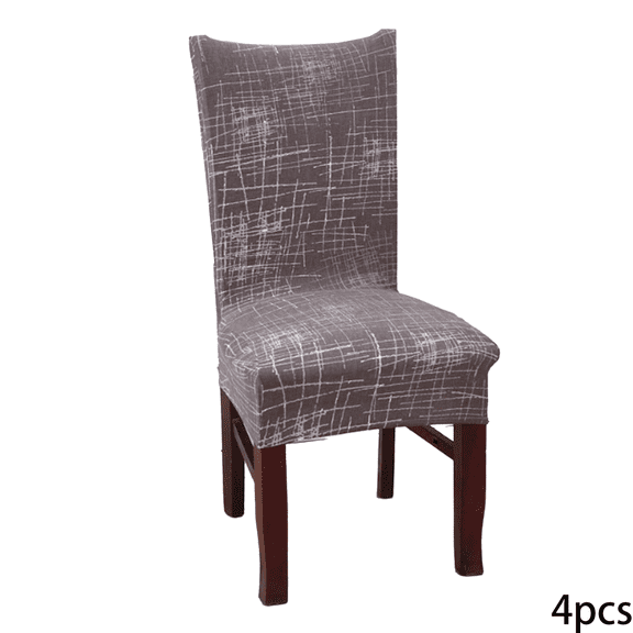 AUQ 4 Pieces Chair Covers,Modern Printed Dining Chair Covers,Simple Elastic Dining Room Chair Covers