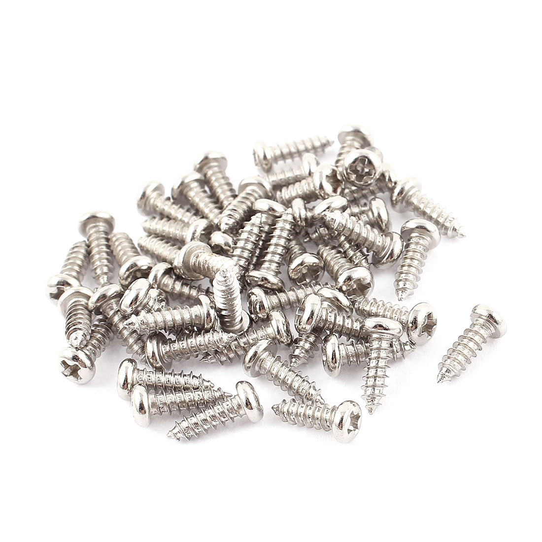 100 Pcs M2.5 x 8mm Stainless Steel Phillips Round Head Self Tapping Screws Bolts 