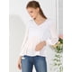thumbnail image 3 of Blusa Top Cuello En V Allegra K Manga Larga Volantes para Mujeres Blanco L, 3 of 6
