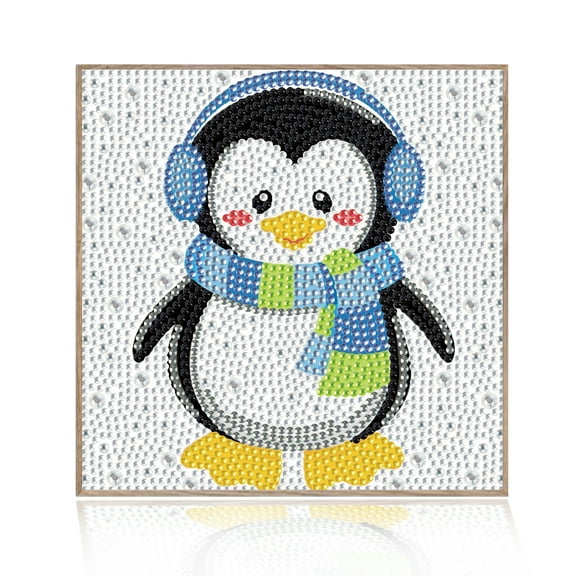 Diamond Painting Kit, Penguin 5D Diamond Painting Starter Set, Easy and Fun DIY Craft Kit, Ideal for Beginners' Creative Art Activities 7.09 x 7.09 in
