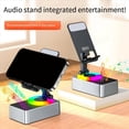 thumbnail image 2 of 3X Soporte para Teléfono Móvil , Banco de Energía de Audio, Altavoz de Llamada Bluetooth, Escritorio Giratorio Plegable Multifunción, Gris, 2 of 5