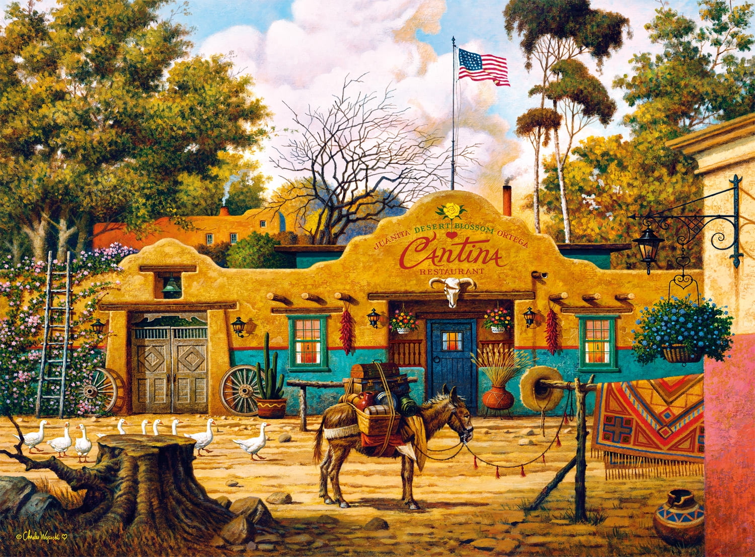 Buffalo Games 1000-Piece Charles Wysocki Sunday Morning Stroll Interlocking Jigsaw Puzzle