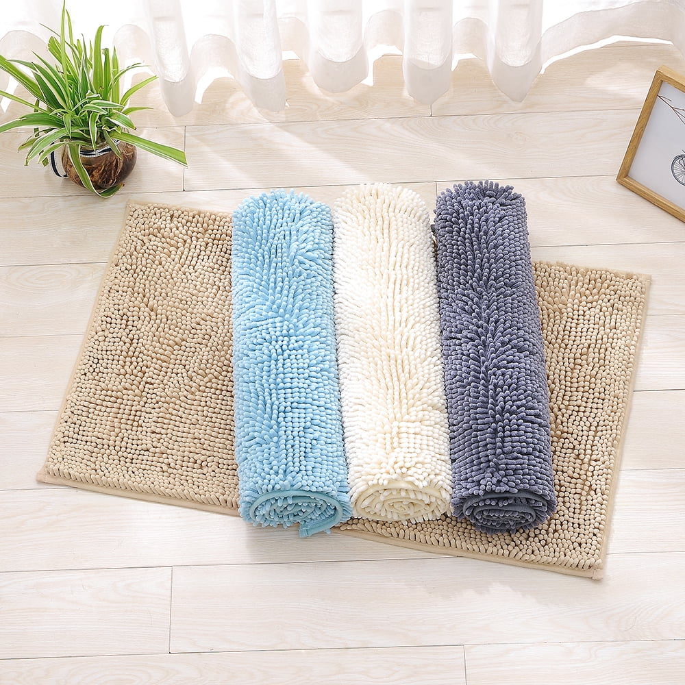 Microfiber Bath Rugs Chenille Plush Floor Mat Carpet Soft Indoor