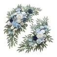 thumbnail image 1 of 2 de flores artificiales para boda, estilo rústico, realista, estilo bohemio, con hojas para la puerta principal de Valentín. Azul, 1 of 8