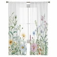 thumbnail image 3 of Spring Floral Sheer Curtains 63 Inches Length 2 Panels Set, Window Sheer Curtains for Living Room/Bedroom, Wildflowers Herbs Summer Botanical Light Filtering Rod Pocket Curtain 52'' x 63'' x 2, 3 of 7