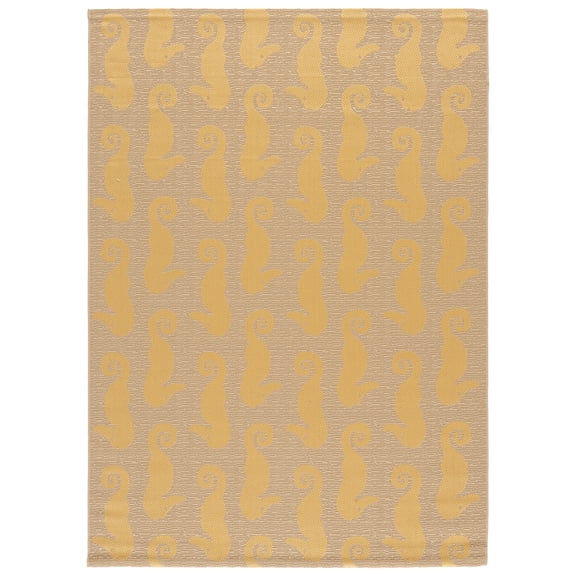Safavieh Courtyard Warwick Nautical Indoor/Outdoor Area Rug, Beige/Yellow, 5'3" x 7'7"