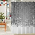 thumbnail image 6 of Grey Snowflakes Shower Curtains for Bathroom, Winter Xmas Gray White Nature Snow Scene Waterproof Fabric Shower Curtain for Bathroom Bathtub Decoration, Machine Washable, 36"x72", 6 of 9
